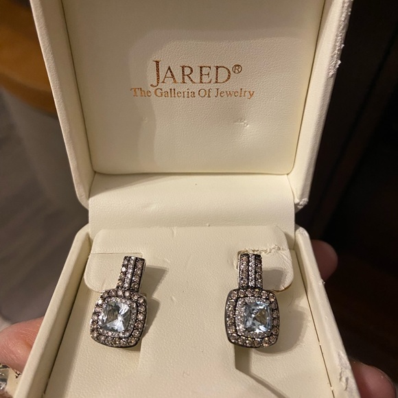 Le Vian Aquamarine and Chocolate Diamonds Earrings - Picture 3 of 7